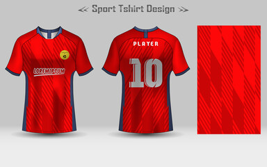 Wall Mural - Football Jersey Geometric Pattern Mockup Template Sport T-shirt Design