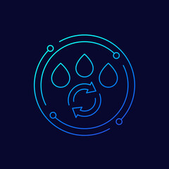 Poster - reuse water icon, line vector