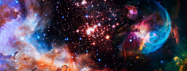 Poster - High quality space background. explosion supernova. Bright Star Nebula. Distant galaxy. Abstract image. Elements of this image furnished by NASA.