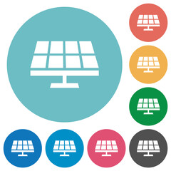 Wall Mural - Solar panel solid flat round icons