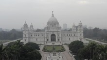 An Aerial Shot Of Victoria Memorial At Maidan, Kolkata, West Bengal, India 
