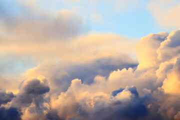 Wall Mural - sunset background cumulus clouds abstract