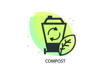 Wall Mural - compostable waste icon vector illustration