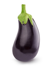 Poster - Eggplant isolated. Eggplant vegetable on white.