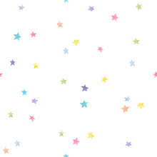 Seamless Pattern With Color Little Stars