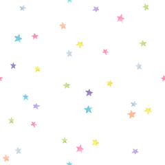 Poster - Seamless pattern with color little stars