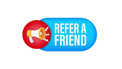 Poster - Refer a friend. Business success. Motion graphics . 4k