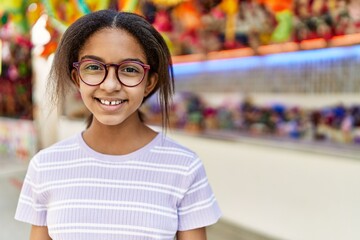 Canvas Print - African american girl smiling happy at the town fair