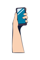 Sticker - hand holding smartphone