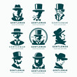 Vintage Gentleman logo collection vector