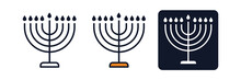 Candelabrum. Menorah Icon Symbol Template For Graphic And Web Design Collection Logo Vector Illustration