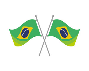 Canvas Print - crossed flags of brazil