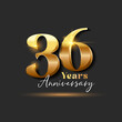 36 years Anniversary Gold Logotype number