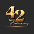 42 years Anniversary Gold Logotype number