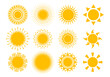 Sun icons. Elements for design. Vector illustration