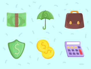 Sticker - money icons collection