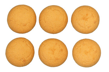 Wall Mural - Cookies with filling on a light background. Cookies are made from wheat flour. Isolate.