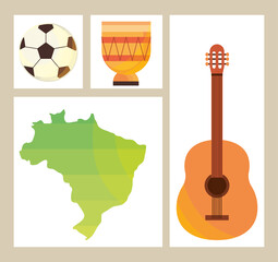 Canvas Print - icons set brazil