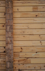 Sticker - Brown Wood Tiles Exterior Cabin Wall Background
