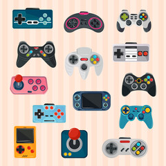 Poster - icons set video games control