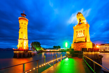 Sticker - Lighthouse and Bavarian Lion in Lindau