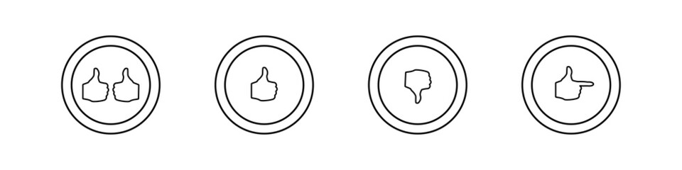 Hand brush icons set. Vector illustration of a hand brush with a raised finger up.
