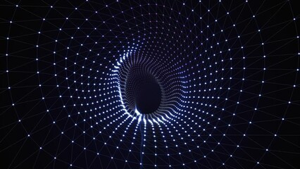 Poster - flying through endless data matrix tunnel meditative 3d animation loop