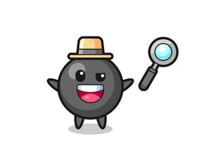 Wall Mural - illustration of the dot symbol mascot as a detective who manages to solve a case