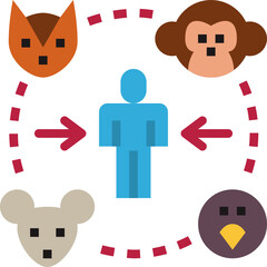 animal transmission flat icon