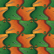Funny crocodile heads tessellation pattern