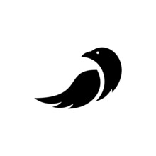 Raven Or Crow Bird Logo Vector Illustration Design