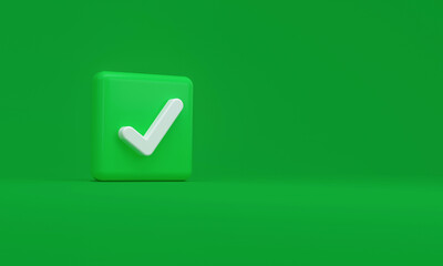 Correct green check mark symbol icon. approve and confirm.