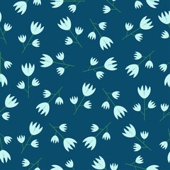  floral vector blue flowers seamless pattern