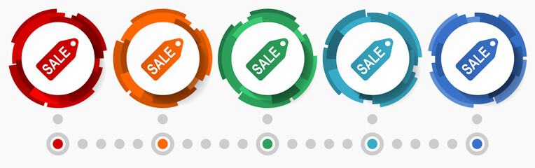 Leinwandbilder - Sale, shop concept vector icon set, flat design pointers, infographic template
