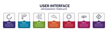 Infographic Template With Icons And 7 Options Or Steps. Infographic For User Interface Concept. Included Rotate Arrow, 3d Turn Right Arrow, Arrowheads, Back Drawn Arrow, Looping Arrows, Sketch Loop