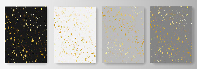 Gold splash background collection. Vector illustration 