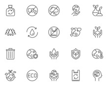 Set Of Eco Icons, Environment, Think Green, Energy