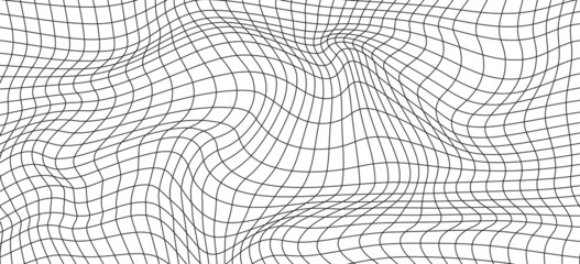 Abstract wavy 3d mesh on a white background. Geometric dynamic wave. 3D technology wireframe. Vector illustration.