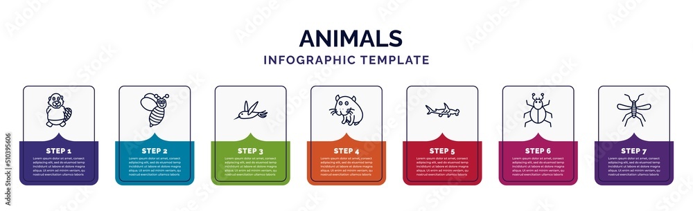 infographic template with icons and 7 options or steps. infographic for ...