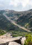 Fototapeta Góry - Winding road in Madeira mountains
