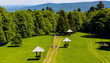 Swietokrzyskie Mountains panorama with Lysa Gora, Swiety Krzyz mount hilltop near Nowa Slupia village in Poland