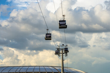 Wall Mural - Moscow, Russia - june 2022: View cable car on Sparrow Hills