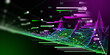 © Anatoly Stojko - Big data. Abstract  background with bending color grid on black. Presentation  of analytics 3d algorithms.  Banner for business, science and technology data analytics representation.
