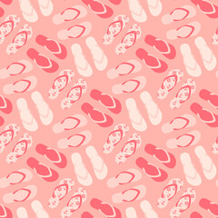 seamless flip flops pattern and background vector illustration