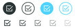 check box icon with correct, accept checkmark icons tick box checked, check list square frame - checkbox symbol approved sign
