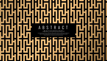 Abstract gold geometric maze pattern background. Puzzle concept wallpaper. Vector Illustration.