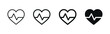Heartbeat icon sign, heart beat pulse icons - cardiogram heart wave logo