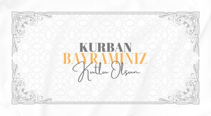 Wall Mural - Feast of the Sacrifice Greeting (Eid al-Adha Mubarak) (Turkish: Kurban Bayraminiz Kutlu Olsun) Holy days of muslim community. Billboard, Poster, Social Media, Greeting Card template.