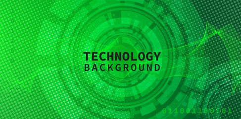 green cyber technology abstract background design