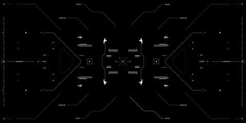 Leinwandbilder - HUD futuristic white modern concept system technology simulation design. UI, GUI display for game, drone screen, space ship, radar vector.